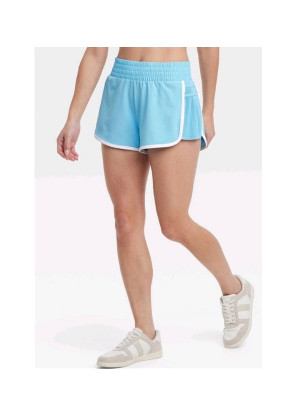 All in Motion Mid Rise Piped Dolphin Shorts NEW (Blue - Medium)